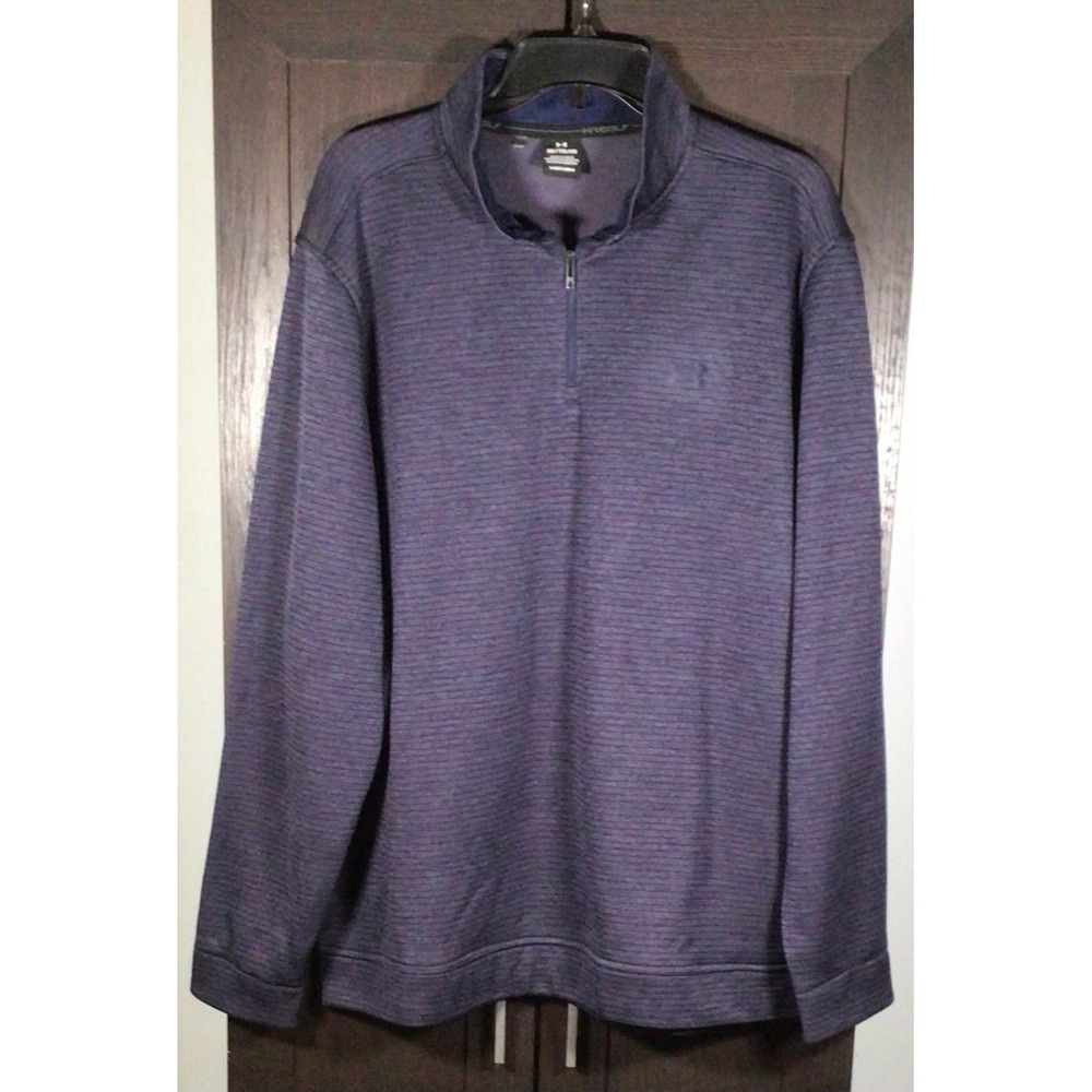 Under Armour Golf Mens XL Quarter Zip Pullover Heather  Navy Blue  NWOT
